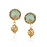 Gold Plated Taraash Blue Drop Necklace Set