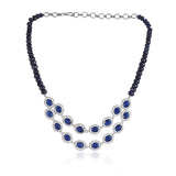 Silver Plated Valentine Blue Necklace Set