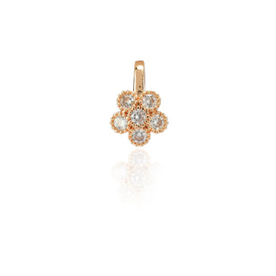 Dainty Rose Plated  Flower Zircon Earcuff