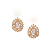 Dainty Rose Plated Zircon Drop Earring Studs