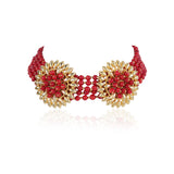 Gold Plated Valentine Coral Choker Set