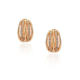 Dainty Rose Plated   Zircon Huggie Earrings