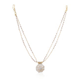 Gold Plated Valentine Zircon Pink Necklace Set