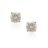 Dainty Gold Plated Zircon Solitaire Earring Studs
