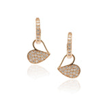 Dainty Rose Plated Zircon Heart Earrings