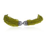 Silver Plated Valentine Peridot Zircon  Choker Set