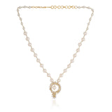 Gold Plated Valentine Zircon Pearl  Necklace Set
