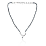 Silver Plated Valentine Zircon Peacock Necklace Set