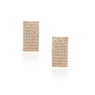 Dainty Rose Plated Zircon Pave Earring Studs