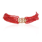 Gold Plated  Valentine Citrine Coral Choker Set