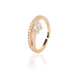 Dainty Rose Plated Zircon Wrap Ring