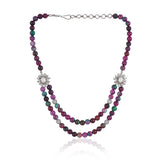 Silver Plated Valentine Purple Necklace Set