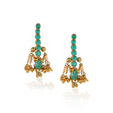 Gold Plated Valentine Green Tassel Necklace Set