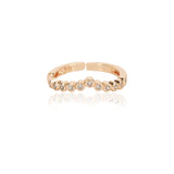 Dainty Rose Plated Zircon Slim Ring