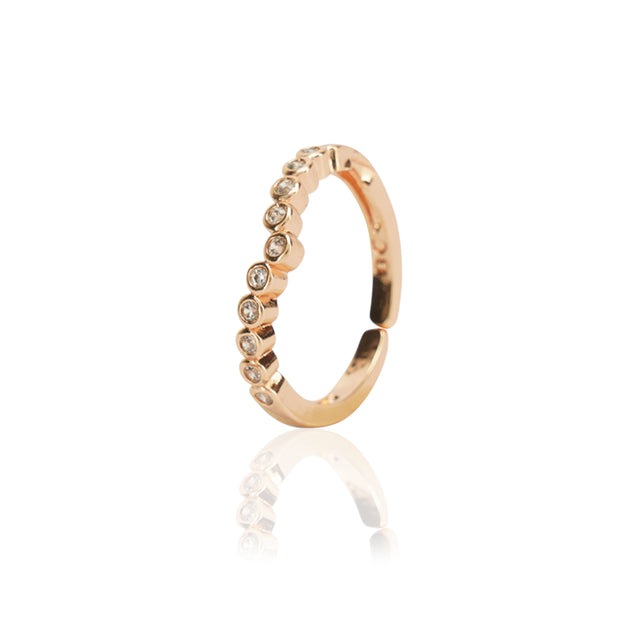 Dainty Rose Plated Zircon Slim Ring
