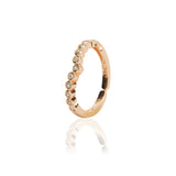 Dainty Rose Plated Zircon Slim Ring