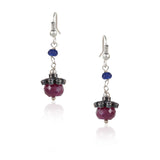 Silver Plated Valentine Blue Red Zircon Necklace Set