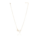 Dainty Rose Plated Zircon Heart Pendant Necklace