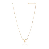 Dainty Rose Plated Zircon Heart Arrow Pendant Necklace