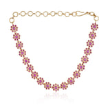 Gold Plated Valentine Ruby  Necklace Set