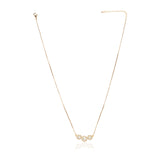 Dainty Rose Plated Zircon Tri Halo Pendant Necklace