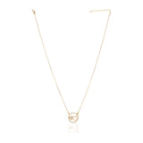 Dainty Rose Plated Zircon Promise Pendant Necklace