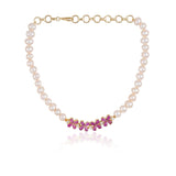 Gold Plated Valentine Ruby Choker Set