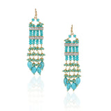 Gold Plated Valentine Zircon Turquoise Necklace Set