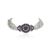 Silver Plated Valentine Quartz Zircon Choker Set