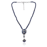 Silver Plated Valentine Zircon Blue  Necklace Set