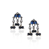 Silver Plated Valentine Zircon Blue  Necklace Set