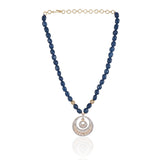 Gold Plated Valentine Zircon Blue Necklace Set