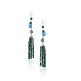 Silver Plated Valentine Blue Zircon Lariat Necklace Set