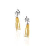 Silver Plated Valentine Yellow Tassel Necklace Set