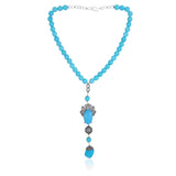 Silver Plated Valentine Victorian Turquoise Necklace Set