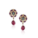Gold Plated  Valentine Ruby Zircon Necklace Set
