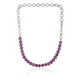 Silver Plated Valentine Ruby Necklace Set
