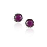 Silver Plated Valentine Ruby Necklace Set