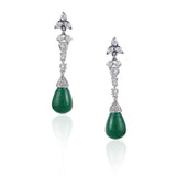 Silver Plated Valentine Zircon Green Choker Set