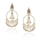 Gold Plated Kundala Pearl Chandbali Earrings