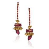 Gold Plated Kundala Ruby Jhumki Earrings