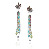 Silver Plated Kundala Peacock Tassel Earrings