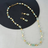 Dor Gold Plated Fluorite Pearl Strand Set