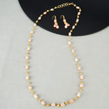 Dor Gold Plated Pink Coral Rose Bud Beads String Set