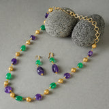 Dor Gold Plated Amethyst & Green Onyx String Set