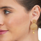 Basant Gold Plated Zircon Fluorite Necklace Set
