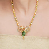 Basant Gold Plated Zircon Fluorite Necklace Set