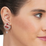 Basant Rose Gold Plated Zircon Rhodolite Necklace Set