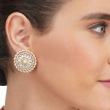 Basant Gold Plated Zircon Pearl Coral Choker Set