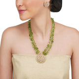 Basant Gold Plated Zircon Peridot Necklace Set